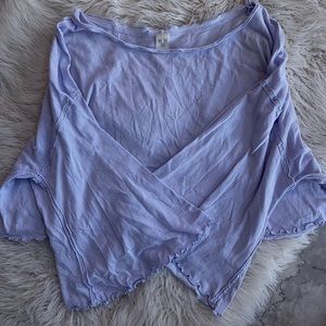 We The Free Lilac Purple Long Sleeve Crop Top